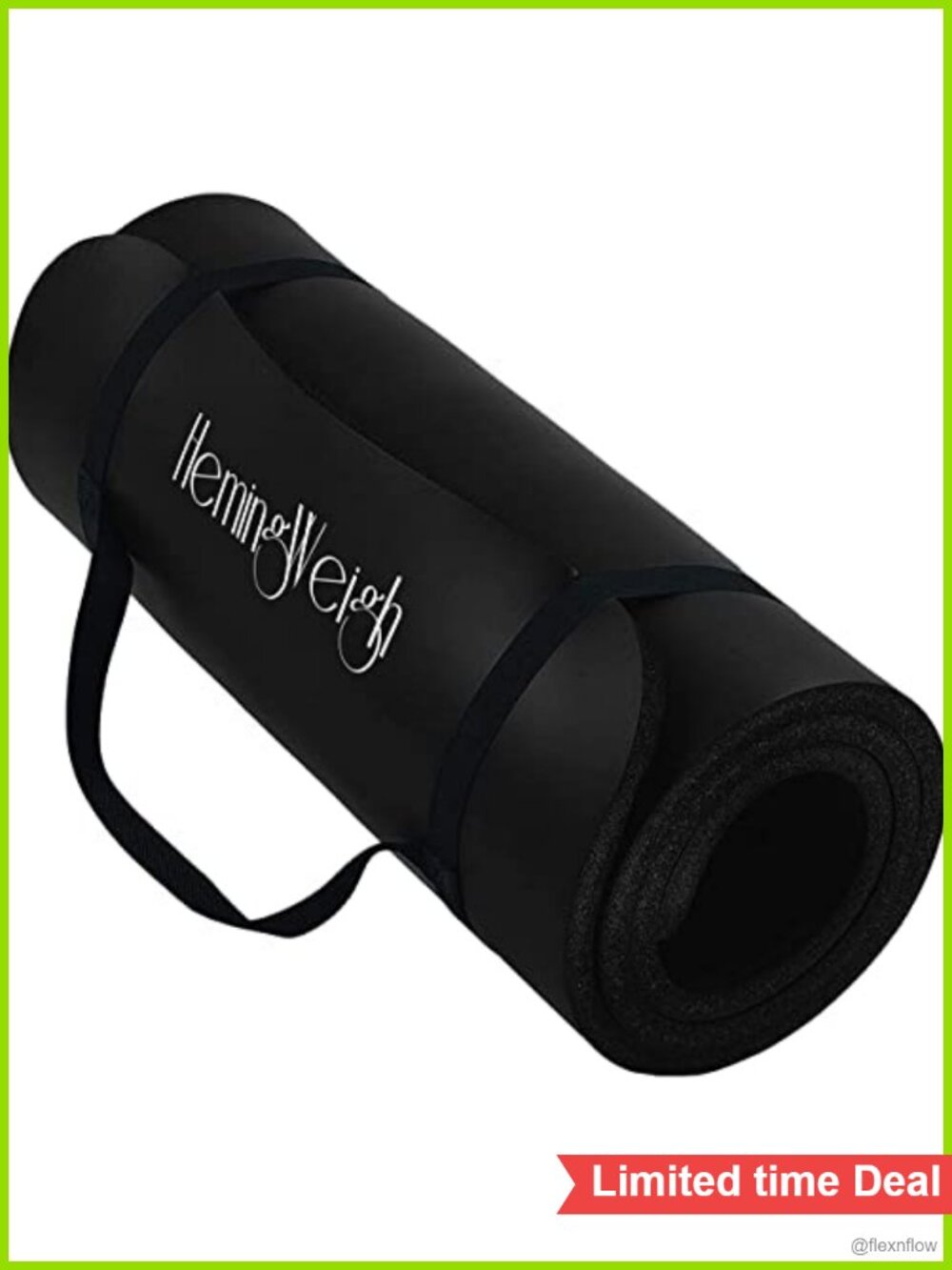 1 Inch Extra Thick Non Slip Yoga Mat Exercise Mat with Carry Strap